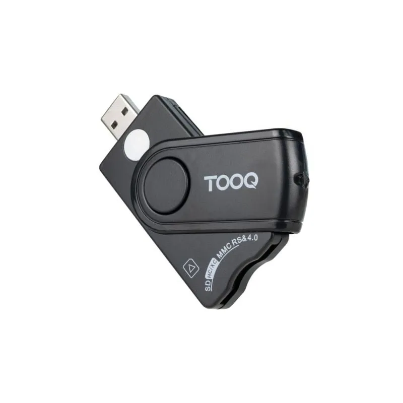 Lector de DNI, Tarjetas Inteligentes, SD y MicroSD TooQ TQR-3012B- USB 2-0- Negro