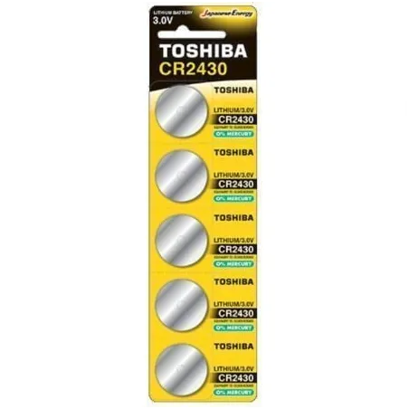 Pack de 5 Pilas de Botón Toshiba CR2430- 3V- Alcalinas