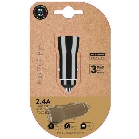 Cargador de Coche Tech One Tech TEC2802- 2xUSB- 12W