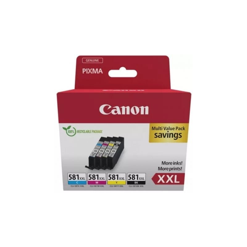 Cartucho de Tinta Original Canon CLI-581XXL Multipack Alta Capacidad- Cian- Magenta- Amarillo- Negro