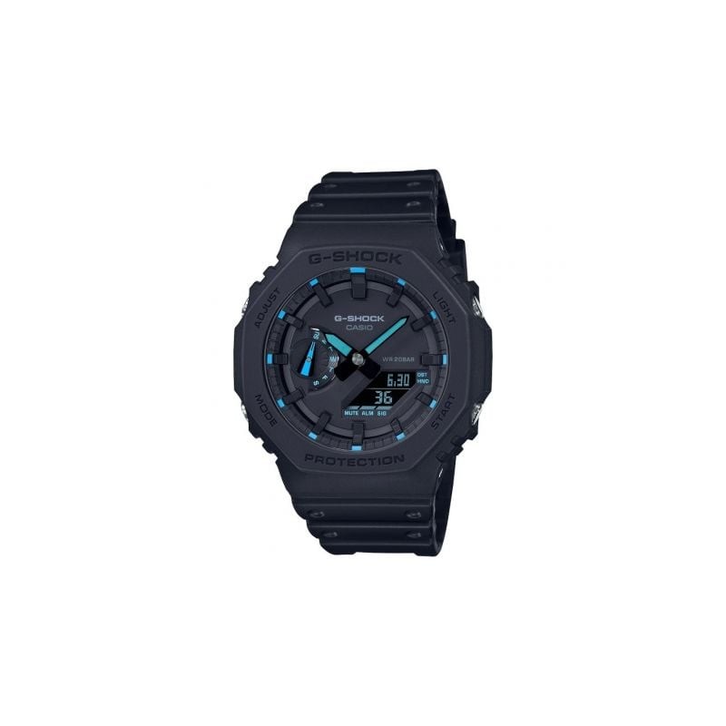 Reloj Analógico y Digital Casio G-Shock Trend GA-2100-1A2ER- 49mm- Negro y Azul