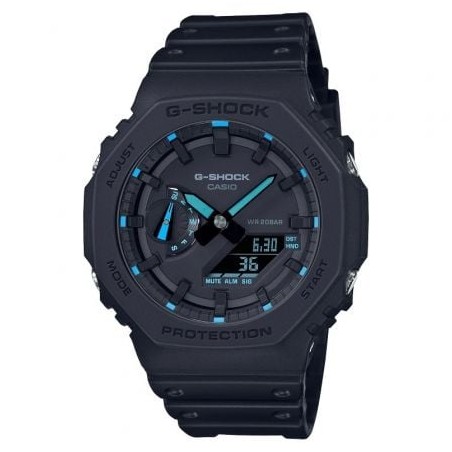 Reloj Analógico y Digital Casio G-Shock Trend GA-2100-1A2ER- 49mm- Negro y Azul