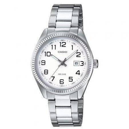 Reloj Analógico Casio Collection Women LTP-1302PD-7BVEG- 34mm- Plata y Blanco