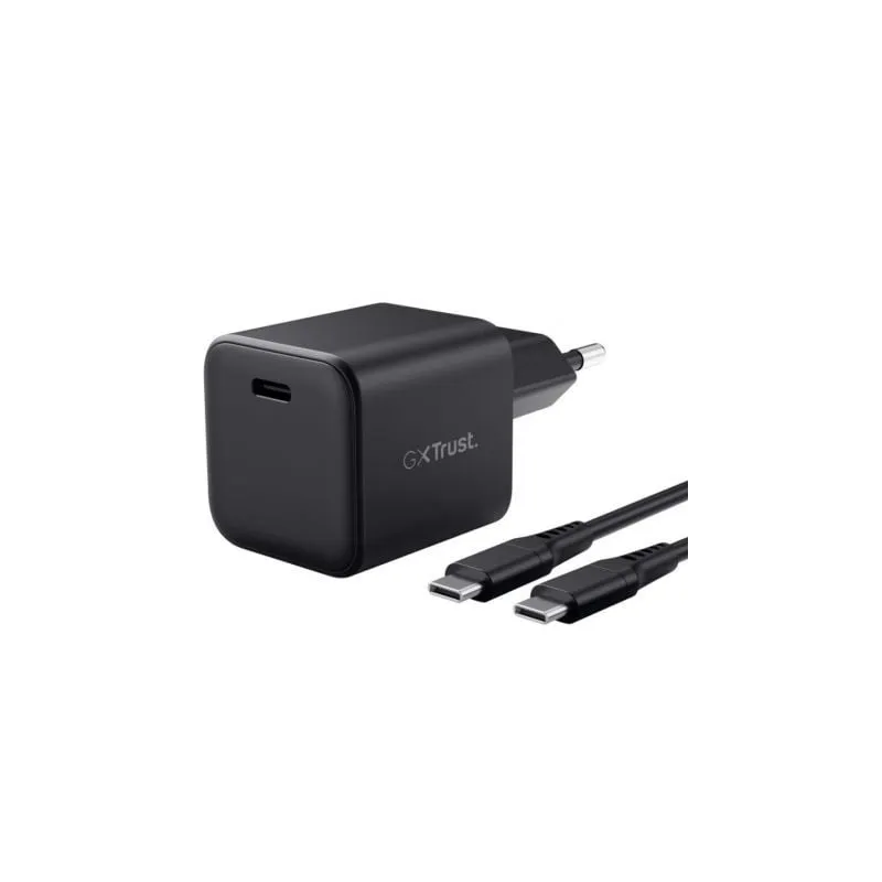 Cargador de Pared GaN Trust Gaming GXT 1258 Switch 2- 1xUSB Tipo-C- Incluye Cable USB Tipo-C- 65W