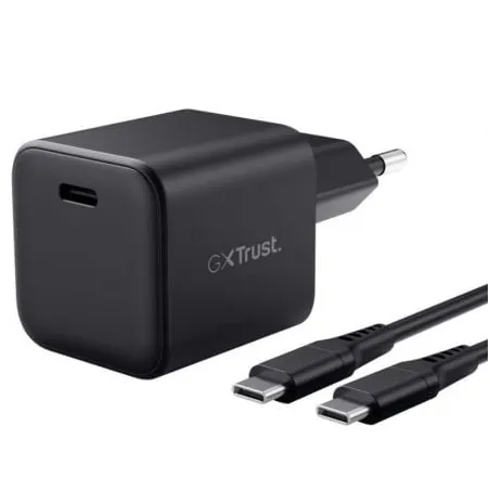 Cargador de Pared GaN Trust Gaming GXT 1258 Switch 2- 1xUSB Tipo-C- Incluye Cable USB Tipo-C- 65W
