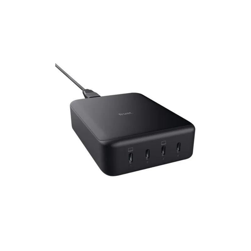 Cargador de Pared GaN Trust Maxo- 4xUSB Tipo-C- 240W- Automático- Voltaje 5-20V