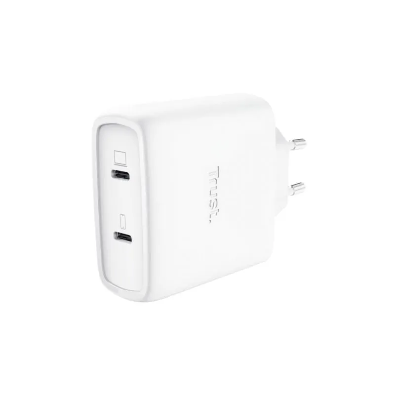 Cargador de Pared GaN Trust Maxo 65W 25526- 2xUSB Tipo-C- Incluye Cable USB Tipo-C- 65W