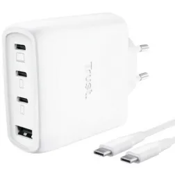 Cargador de Pared GaN Trust Maxo 65W 26068- 3xUSB Tipo-C- 1xUSB- Incluye Cable USB Tipo-C- 65W