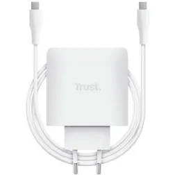 Cargador de Pared GaN Trust Maxo 65W- 1xUSB Tipo-C- Incluye Cable USB Tipo-C- 65W