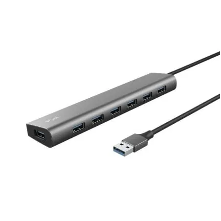 Hub USB 3-2 Gen1 Trust Halyx- 7xUSB- 1xUSB-C- Gris