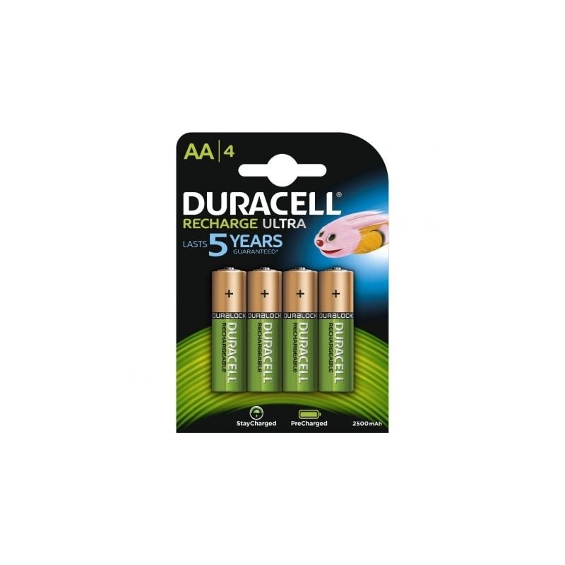 Pack de 4 Pilas AA Duracell HR06-P- 1-2V- Recargables