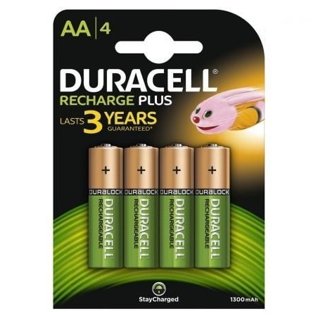 Pack de 4 Pilas AA Duracell HR6-B- 1-2V- Recargables