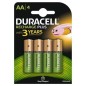 Pack de 4 Pilas AA Duracell HR6-B- 1-2V- Recargables