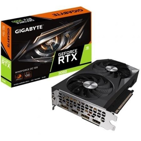 Tarjeta Gráfica Gigabyte GeForce RTX 3060 WindForce OC 12G- 12GB GDDR6- LHR