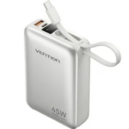 Powerbank 20000mAh Vention FHGN0- 45W- Beige- Incluye Cable USB Tipo-C