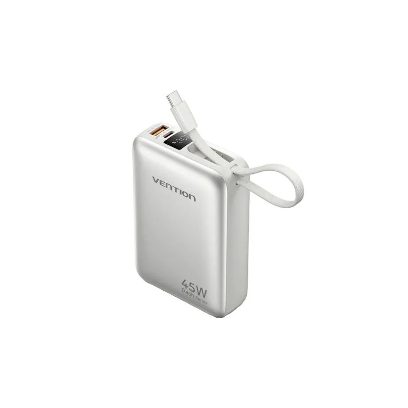 Powerbank 20000mAh Vention FHGN0- 45W- Beige- Incluye Cable USB Tipo-C