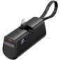 Powerbank 4800mAh Vention FHRB0- 22-5W- Negra- Incluye Cable USB Tipo-C y Lightning