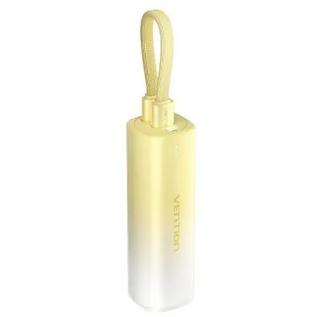Powerbank 5000mAh Vention FHWY0- 20W- Amarilla- Incluye Cable USB Tipo-C y Lightning