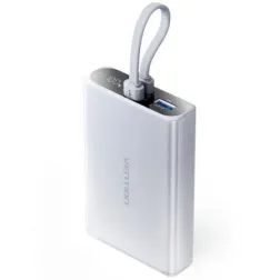 Powerbank 10000mAh Vention FHZM0- 22-5W- Gris- Incluye Cable USB Tipo-C y Lightning