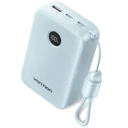 Powerbank 20000mAh Vention FKBL0-C- 22-5W- Azul- Incluye Cable USB Tipo-C