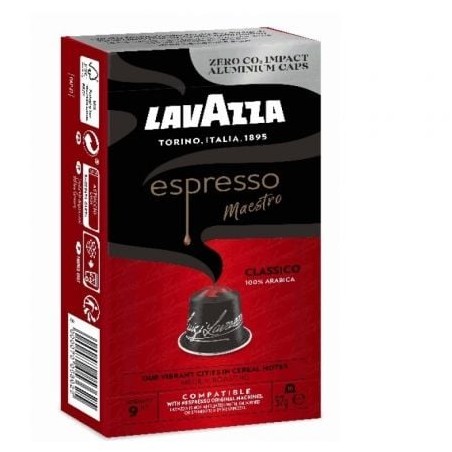 Cápsula Lavazza Espresso Maestro Clásico para cafeteras Nespresso- Caja de 10