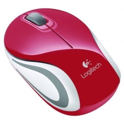 Ratón Mini Inalámbrico Logitech M187- Hasta 1000 DPI- Rojo