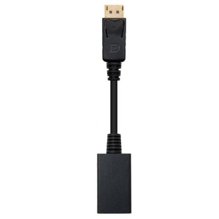 Conversor Nanocable 10-16-0502- DisplayPort Macho - HDMI Hembra- 15cm- Negro