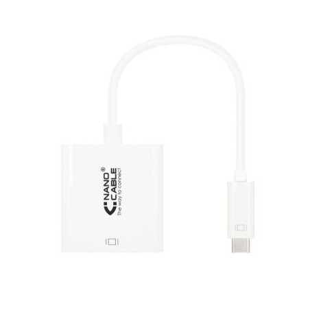 Conversor Nanocable 10-16-4102- USB Tipo-C Macho - HDMI Hembra- 15cm- Blanco
