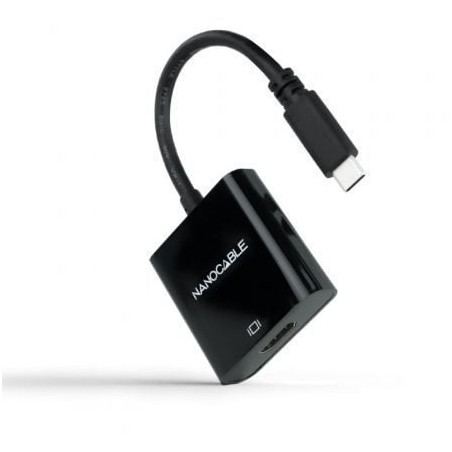 Conversor Nanocable 10-16-4102-BK- USB Tipo-C Macho - HDMI Hembra- 15cm- Negro