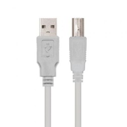 Cable USB 2-0 Impresora Nanocable 10-01-0102- USB Tipo-B Macho - USB Macho- 1m- Beige