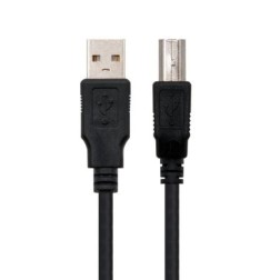 Cable USB 2-0 Impresora Nanocable 10-01-0102- USB Tipo-B Macho - USB Macho- 1m- Negro
