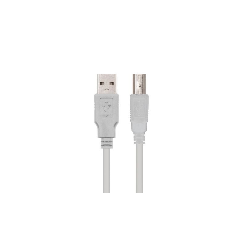 Cable USB 2-0 Impresora Nanocable 10-01-0104- USB Tipo-B Macho - USB Macho- 3m- Beige