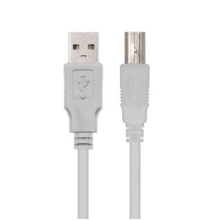 Cable USB 2-0 Impresora Nanocable 10-01-0104- USB Tipo-B Macho - USB Macho- 3m- Beige