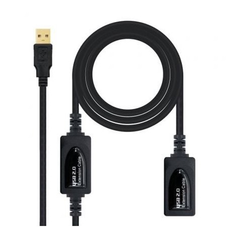 CABLE USB(A) 2-0 A USB(A) NANOCABLE+AMPLIFICADOR 10M NEGRO