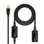 Cable Alargador USB 2-0 Nanocable 10-01-0212- USB Macho - USB Hembra- 10m- Negro