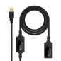 Cable Alargador USB 2-0 Nanocable 10-01-0213- USB Macho - USB Hembra- 15m- Negro