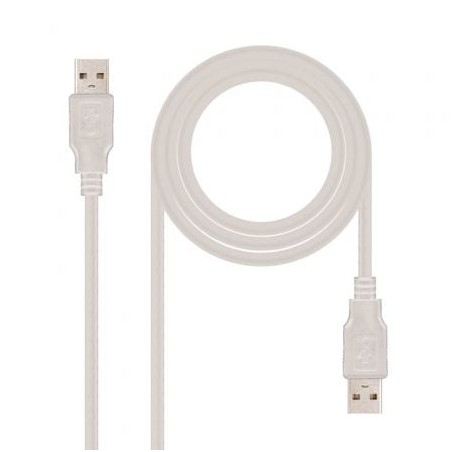 Cable USB 2-0 Nanocable 10-01-0304- USB Macho - USB Macho- 3m- Beige