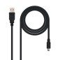 Cable USB 2-0 Nanocable 10-01-0400- USB Macho - MiniUSB Macho- 50cm- Negro