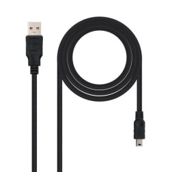 Cable USB 2-0 Nanocable 10-01-0401- USB Macho - MiniUSB Macho- 1m- Negro