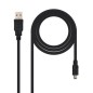 Cable USB 2-0 Nanocable 10-01-0401- USB Macho - MiniUSB Macho- 1m- Negro