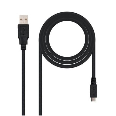 Cable USB 2-0 Nanocable 10-01-0500- USB Macho - MicroUSB Macho- 80cm- Negro