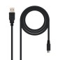 Cable USB 2-0 Nanocable 10-01-0500- USB Macho - MicroUSB Macho- 80cm- Negro