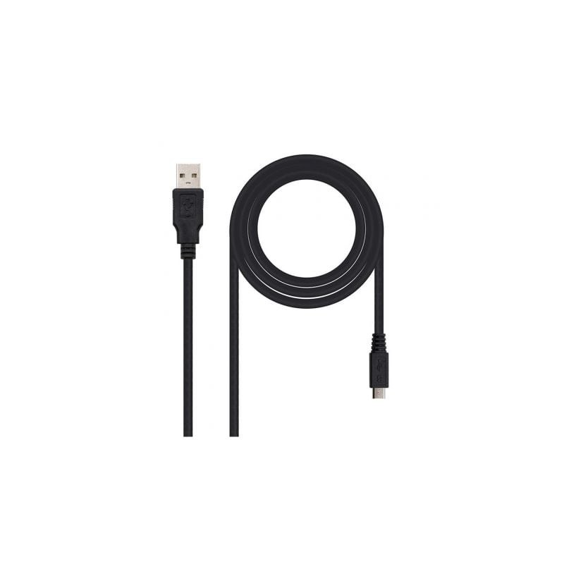 Cable USB 2-0 Nanocable 10-01-0501- USB Macho - MicroUSB Macho- 1-8m- Negro