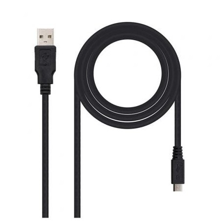 Cable USB 2-0 Nanocable 10-01-0501- USB Macho - MicroUSB Macho- 1-8m- Negro