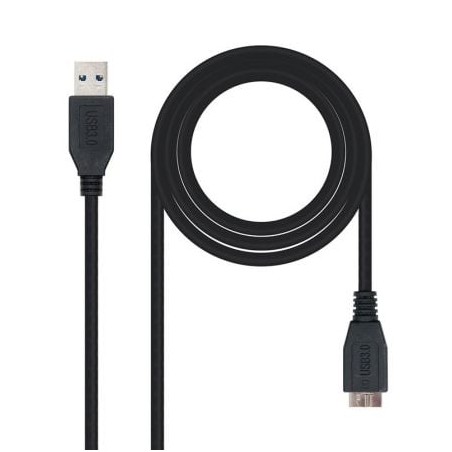 Cable USB 3-0 Nanocable 10-01-1101-BK- USB Macho - MicroUSB Macho- 1m- Negro