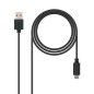 Cable USB 2-0 Nanocable 10-01-2101- USB Tipo-C Macho - USB Macho- 1m- Negro