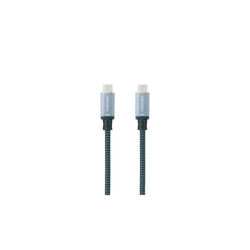 Cable USB 3-1 Nanocable 10-01-4101-COMB- USB Tipo-C Macho - USB Tipo-C Macho- 1m- Gris y Negro