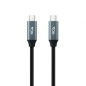 Cable USB 3-2 Nanocable 10-01-4301 5A 100W- USB Tipo-C Macho - USB Tipo-C Macho- 1m- Gris y Negro