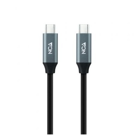 Cable USB 3-2 Nanocable 10-01-4302- USB Tipo-C Macho - USB Tipo-C Macho- 2m- Gris y Negro