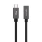 Cable Alargador USB 3-2 Nanocable 10-01-4400- USB Tipo-C Macho - USB Tipo-C Hembra- 50cm- Negro